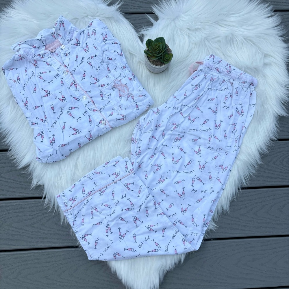 Victorias Secret Champagne Pattern PJ Set